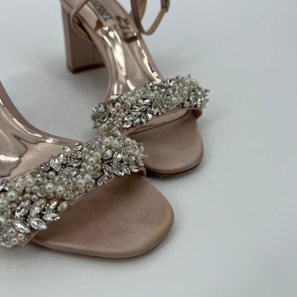 Badgley Mischka Blush Clara Block Heels Size 7 - Picture 6 of 13